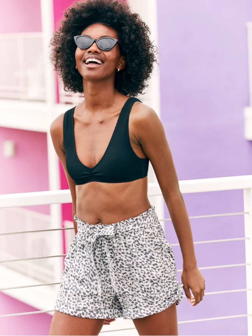 Aeire Black V-Neck Wireless Bralette